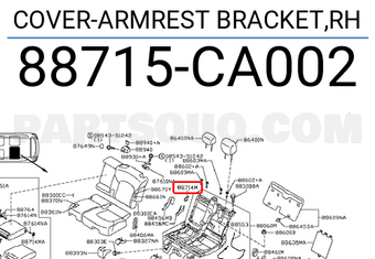 Nissan 88715CA002 COVER-ARMREST BRACKET,RH