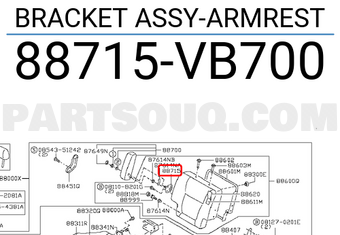 Nissan 88715VB700 BRACKET ASSY-ARMREST