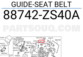 Nissan 88742ZS40A GUIDE-SEAT BELT
