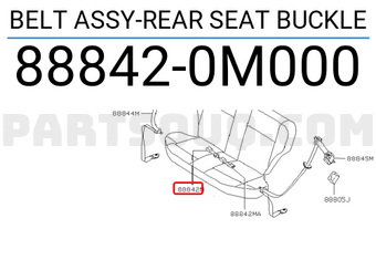 Nissan 888420M000 BELT ASSY-REAR SEAT BUCKLE