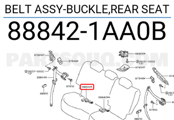 Nissan 888421AA0B BELT ASSY-BUCKLE,REAR SEAT