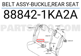 Nissan 888421KA2A BELT ASSY-BUCKLE,REAR SEAT