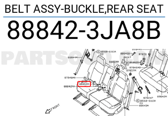 Nissan 888423JA8B BELT ASSY-BUCKLE,REAR SEAT