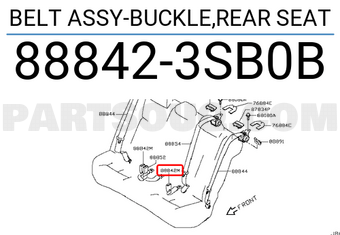Nissan 888423SB0B BELT ASSY-BUCKLE,REAR SEAT