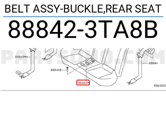 Nissan 888423TA8B BELT ASSY-BUCKLE,REAR SEAT