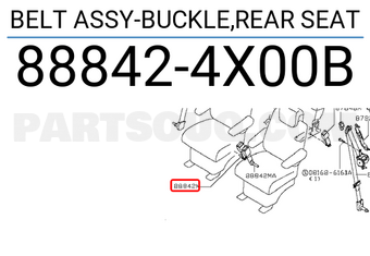 Nissan 888424X00B BELT ASSY-BUCKLE,REAR SEAT