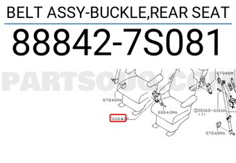 Nissan 888427S081 BELT ASSY-BUCKLE,REAR SEAT