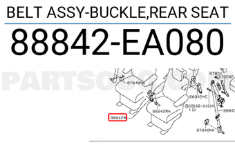 Nissan 88842EA080 BELT ASSY-BUCKLE,REAR SEAT