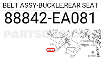 Nissan 88842EA081 BELT ASSY-BUCKLE,REAR SEAT