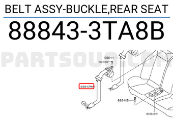 Nissan 888433TA8B BELT ASSY-BUCKLE,REAR SEAT