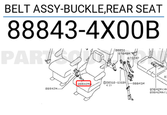 Nissan 888434X00B BELT ASSY-BUCKLE,REAR SEAT