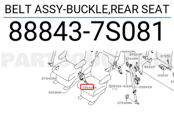 Nissan 888437S081 BELT ASSY-BUCKLE,REAR SEAT