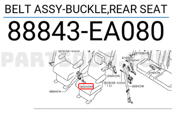 Nissan 88843EA080 BELT ASSY-BUCKLE,REAR SEAT