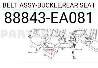 Nissan 88843EA081 BELT ASSY-BUCKLE,REAR SEAT