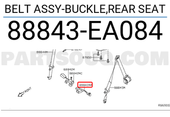 Nissan 88843EA084 BELT ASSY-BUCKLE,REAR SEAT