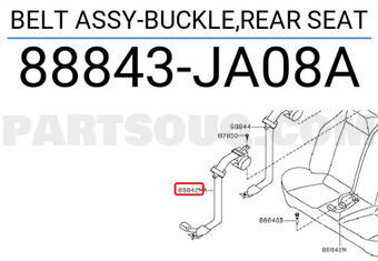 Nissan 88843JA08A BELT ASSY-BUCKLE,REAR SEAT