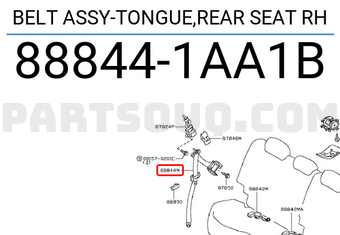 Nissan 888441AA1B BELT ASSY-TONGUE,REAR SEAT RH