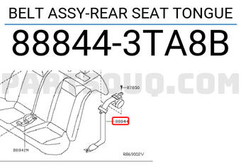 Nissan 888443TA8B BELT ASSY-REAR SEAT TONGUE