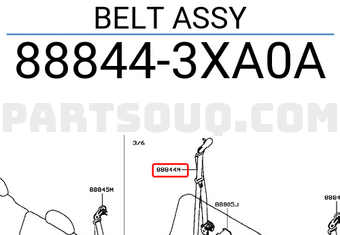 Nissan 888443XA0A BELT ASSY