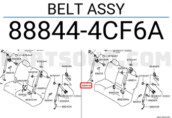 Nissan 888444CF6A BELT ASSY