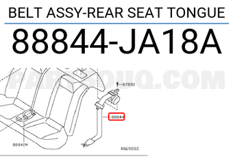 Nissan 88844JA18A BELT ASSY-REAR SEAT TONGUE