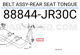 Nissan 88844JR30C BELT ASSY-REAR SEAT TONGUE