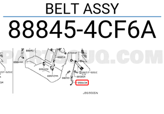 Nissan 888454CF6A BELT ASSY