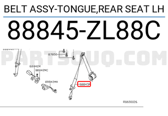 Nissan 88845ZL88C BELT ASSY-TONGUE,REAR SEAT LH