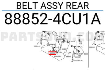 Nissan 888524CU1A BELT ASSY REAR