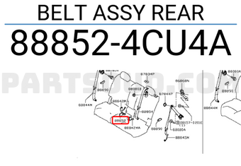 Nissan 888524CU4A BELT ASSY REAR