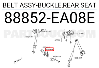 Nissan 88852EA08E BELT ASSY-BUCKLE,REAR SEAT