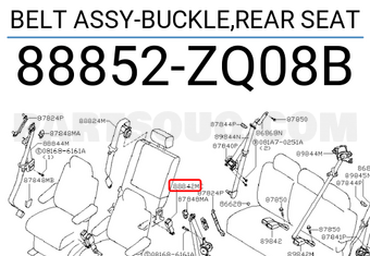 Nissan 88852ZQ08B BELT ASSY-BUCKLE,REAR SEAT