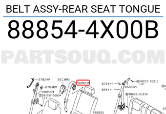 Nissan 888544X00B BELT ASSY-REAR SEAT TONGUE