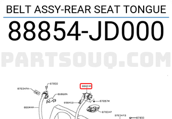 Nissan 88854JD000 BELT ASSY-REAR SEAT TONGUE