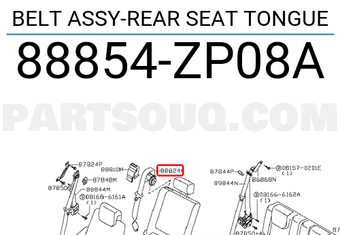 Nissan 88854ZP08A BELT ASSY-REAR SEAT TONGUE