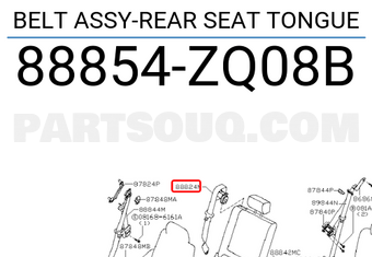 Nissan 88854ZQ08B BELT ASSY-REAR SEAT TONGUE