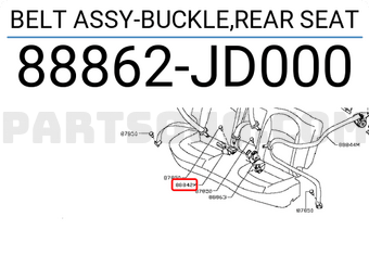 Nissan 88862JD000 BELT ASSY-BUCKLE,REAR SEAT