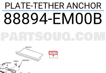 Nissan 88894EM00B PLATE-TETHER ANCHOR