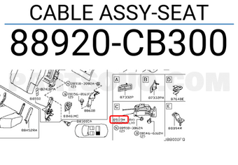 Nissan 88920CB300 CABLE ASSY-SEAT