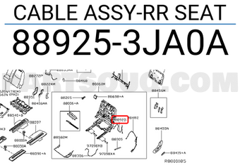 Nissan 889253JA0A CABLE ASSY-RR SEAT