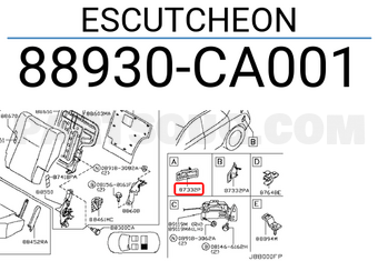 Nissan 88930CA001 ESCUTCHEON