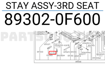 Nissan 893020F600 STAY ASSY-3RD SEAT