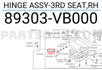 Nissan 89303VB000 HINGE ASSY-3RD SEAT,RH