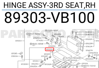 Nissan 89303VB100 HINGE ASSY-3RD SEAT,RH