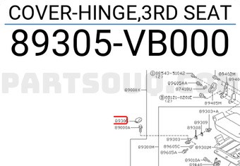 Nissan 89305VB000 COVER-HINGE,3RD SEAT