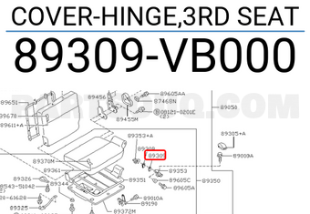 Nissan 89309VB000 COVER-HINGE,3RD SEAT