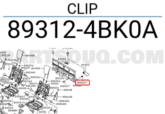 Nissan 893124BK0A CLIP