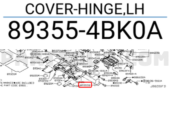 Nissan 893554BK0A COVER-HINGE,LH