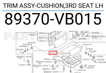 Nissan 89370VB015 TRIM ASSY-CUSHION,3RD SEAT LH