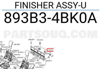 Nissan 893B34BK0A FINISHER ASSY-U